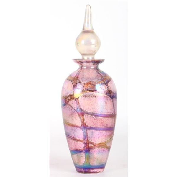 IRIDESCENT CRYSTAL DECANTER W/ POINTED STOPPER