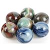 Image 1 : HANDMADE MULTI-COLORED AGATE MARBLES 1.0" (7)