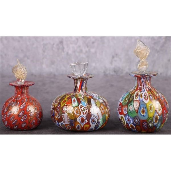ITALIAN MURANO GLASS HAND-BLOWN PERFUME VASES