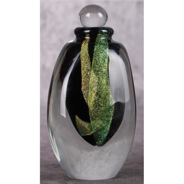 ROBERT EICKHOLT SIGNED ART GLASS PERFUME BOTTLE
