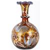 Image 1 : VINTAGE ROYO ENAMELED GLASS BIRD AMBER VASE