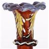 Image 2 : VINTAGE ROYO ENAMELED GLASS BIRD AMBER VASE