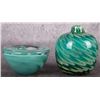 Image 1 : KOSTA BODA BOWL & FEATHERED ART GLASS VASE