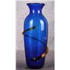 Image 1 : VINTAGE BLENKO HAND BLOWN ART GLASS COBALT VASE