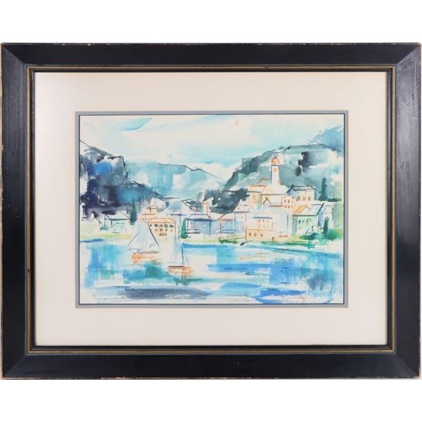 BERNARD ZALUSKY WATERCOLOR LANDSCAPE