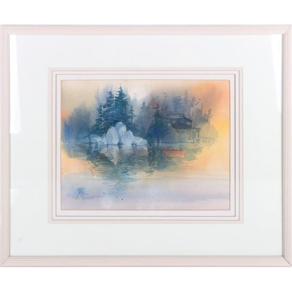 1993 DIANE CLAPP BARTZ "THE RETREAT" WATERCOLOR