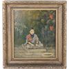Image 1 : OIL ON BOARD DEPICTING AN ASIAN MAN MEDIATING