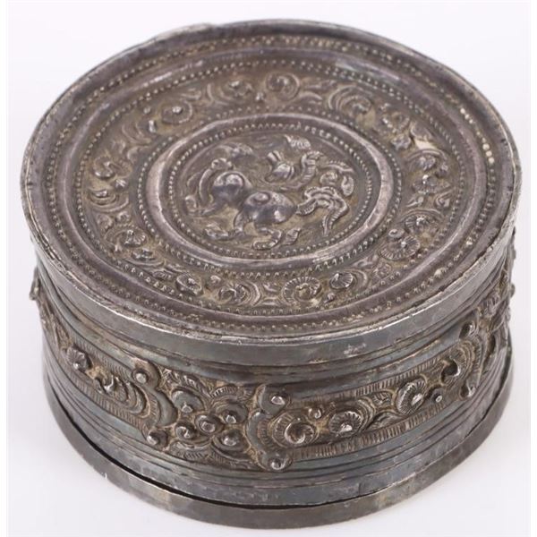 STERLING SILVER VINTAGE ASIAN CONTAINER