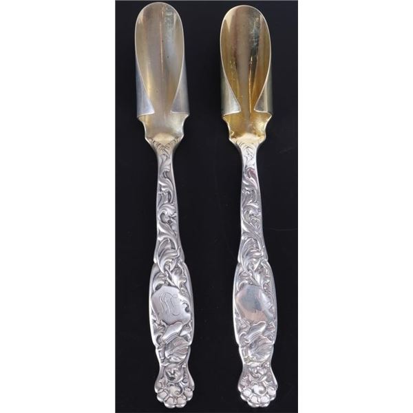 ANTIQUE WHITING STERLING SILVER CHEESE SPOONS