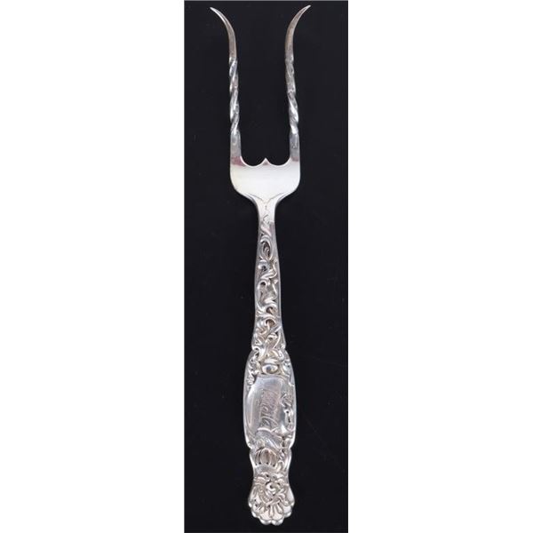 ANTIQUE WHITING STERLING SILVER POTATO FORK