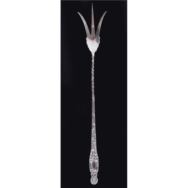 ANTIQUE WHITING STERLING SILVER LETTUCE FORK