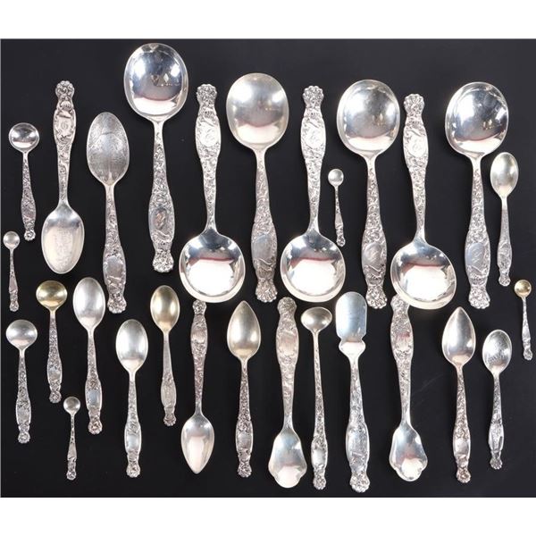 ANTIQUE WHITING HERALDIC STERLING SILVER SPOONS