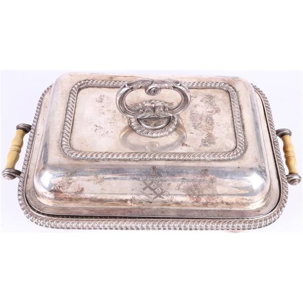 ANTIQUE SILVER PLATED DINNER TRAY SET