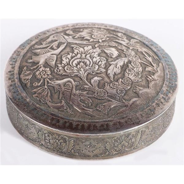 ANTIQUE INDIAN .800 SILVER TRINKET JEWELRY BOX