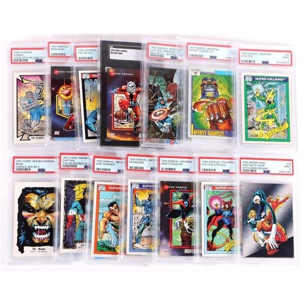 ASSORTED MARVEL COMIC CARDS LOT OF 14