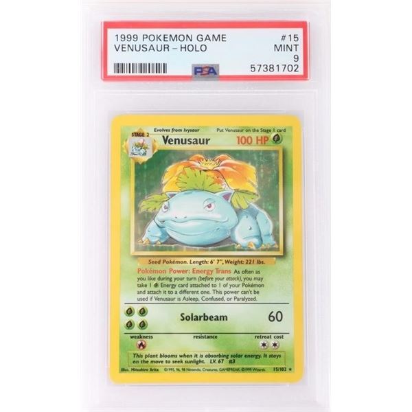 1999 POKEMON GAME VENUSAUR-HOLO #15 PSA 9 MINT