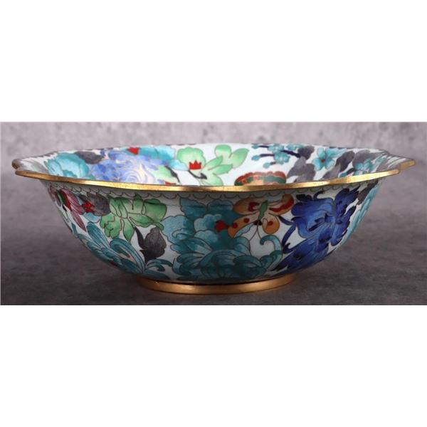 BEAUTIFUL 10" ANTIQUE CHINESE CLOISONNE BOWL