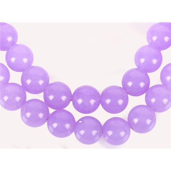 LARGE BEADED LAVENDER JADE CHINESE NECKLACE