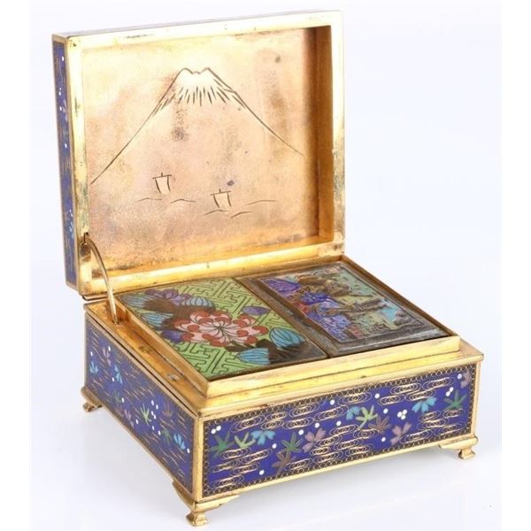 JAPANESE CLOISONNE TRINKET BOX MEJI PERIOD