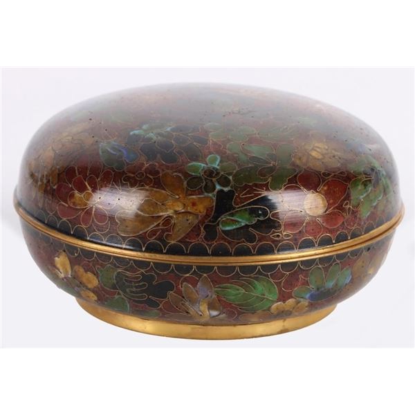 VINTAGE CHINESE CLOISONNE ENAMEL TRINKET BOX