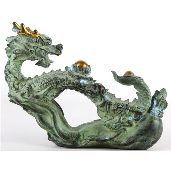 CHINESE FENG SHUI BRONZE  DRAGON STATUE