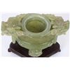 Image 3 : SOLID JADEITE ASIAN CARVED INCENSE BURNER W/ STAND