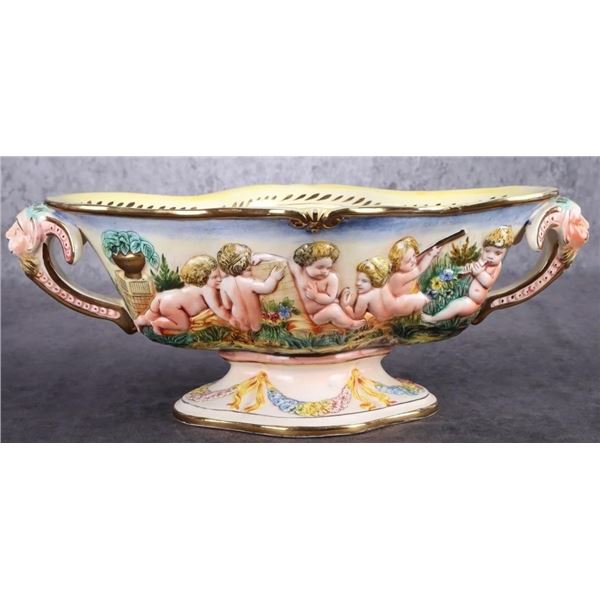 CAPODIMONTE LARGE CENTERPIECE BOWL ITALY