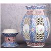 Image 6 : CHINESE FAMILIE ROSE PORCELAIN LANTERNS SET OF 2