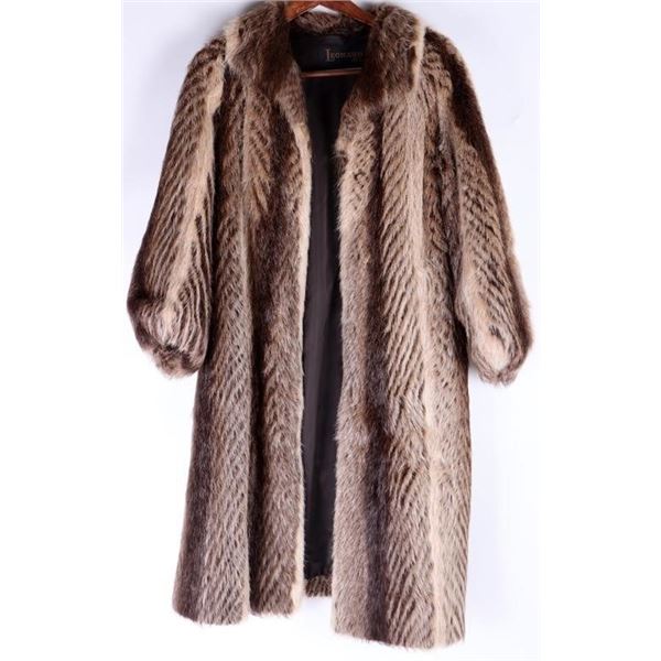 LEONARD FURS BEAVER FUR COAT LADIES
