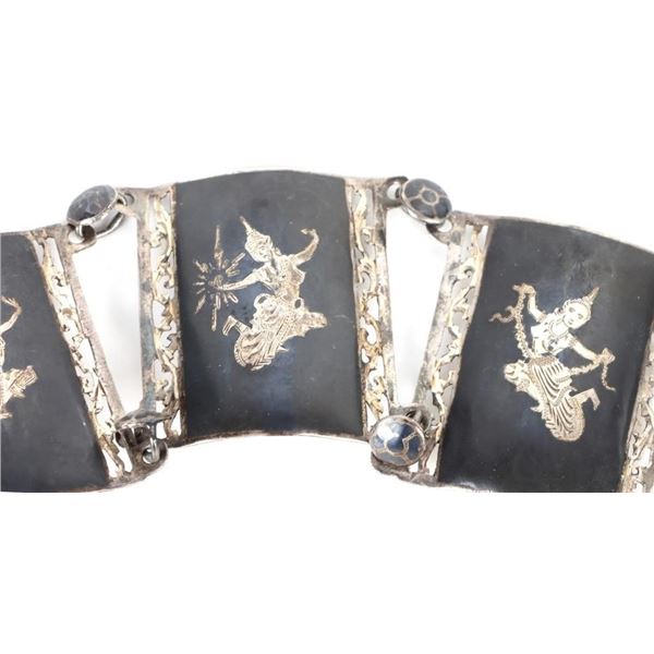 VINTAGE SIAM STERLING SILVER LADIES PANEL BELT