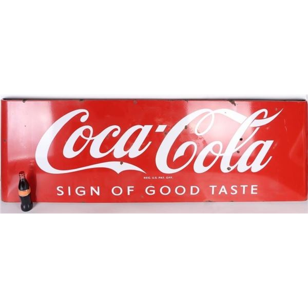 VINTAGE COCA COLA BENT END 68" METAL SIGN
