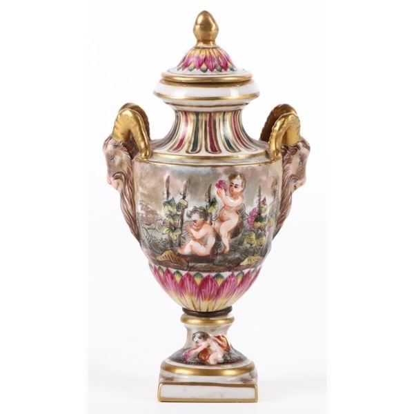 CAPODIMONTE 1800'S FRENCH 6" PORCELAIN URN