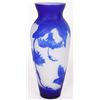 Image 1 : E. GALLE COBALT & WHITE 11.5" SIGNED HIBISCUS VASE