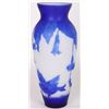 Image 2 : E. GALLE COBALT & WHITE 11.5" SIGNED HIBISCUS VASE