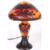 Image 1 : GALLE STYLE NOVEAU CAMEO RED ORANGE PALM LAMP