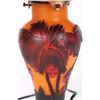 Image 2 : GALLE STYLE NOVEAU CAMEO RED ORANGE PALM LAMP