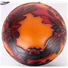 Image 3 : GALLE STYLE NOVEAU CAMEO RED ORANGE PALM LAMP