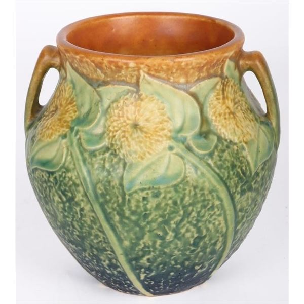 VINTAGE ROSEVILLE POTTERY 1930 SUNFLOWER VASE