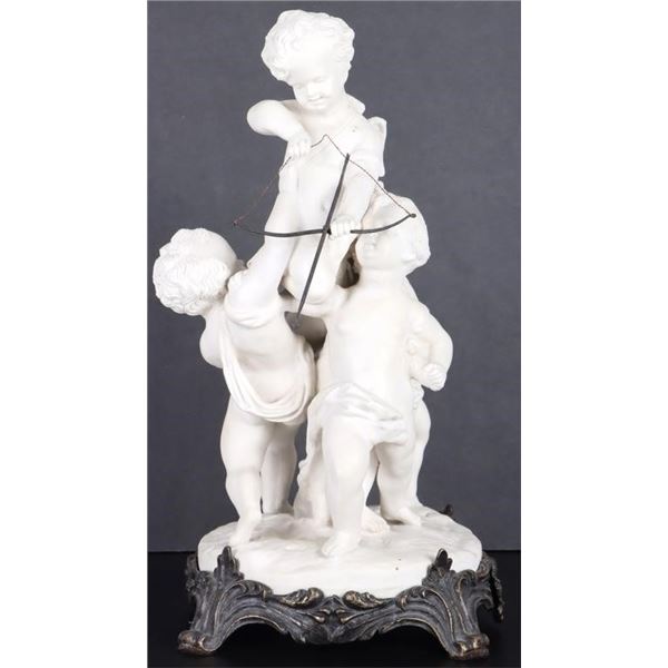 BEAUTIFUL PORCELAIN CHERUB STATUE