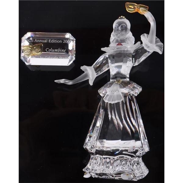 2000 SWAROVSKI SCS CRYSTAL COLUMBINE & PLAQUE