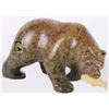 Image 3 : ALASKAN SOAPSTONE CARVING BEAR WITH FISH WALKING