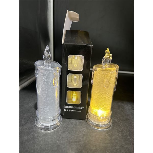 LED Candle Lamp Set with Glitter Effect and Light-Up Function