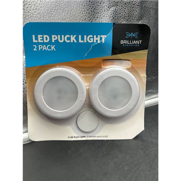 Brilliant Evolution LED Puck Light 2-Pack with 55-Lumen Output