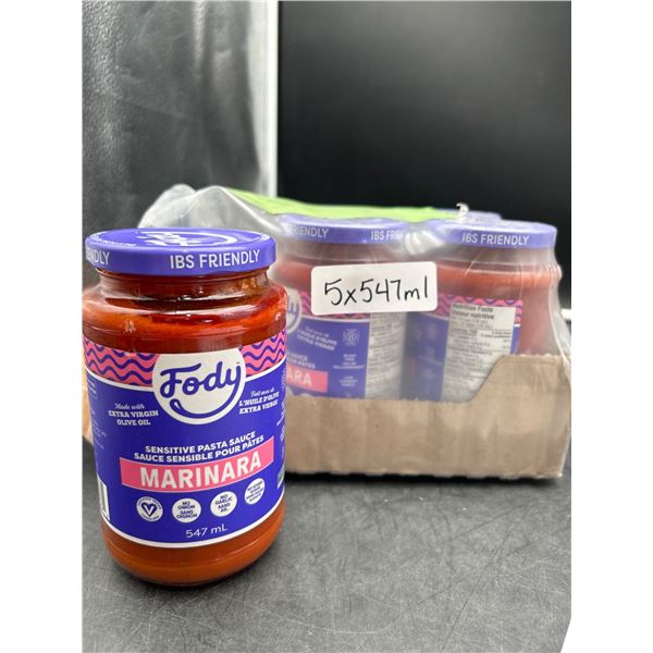 Fody Marinara Sensitive Pasta Sauce 5 x 547 mL IBS Friendly