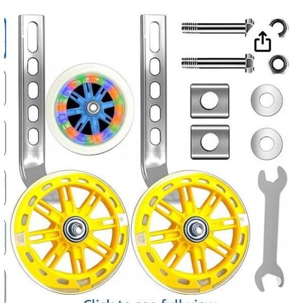 Auxiliary Yellow Bicycle Training Wheels for 12-20 Inches, Model X0048DYP61