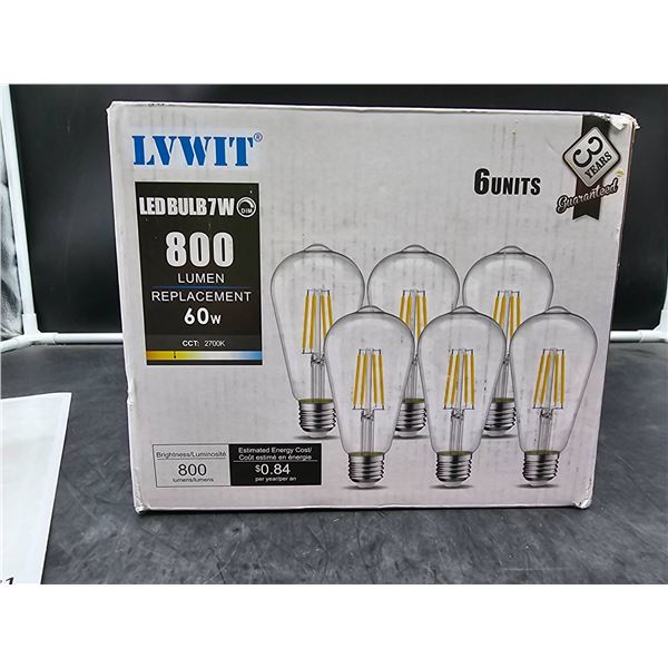 Lvwit LED Bulb 7W 800 Lumen Replacement, 6 Units