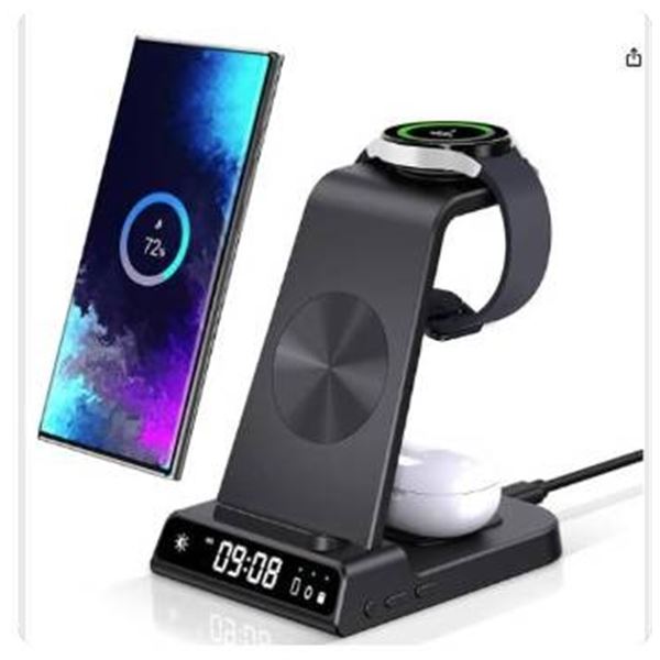 Multifunctional Wireless Charging Station with Time Display