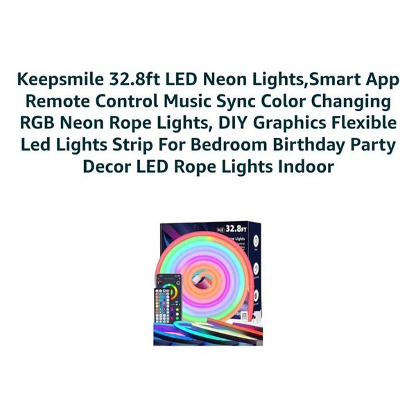 Keepsmile 32.8ft LED Neon Rope Lights with Smart App Control