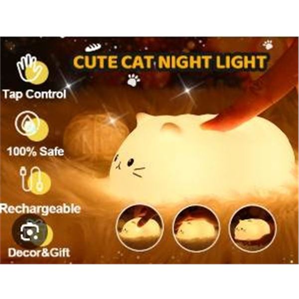 ZKC-102 Cat-Themed Silicone Night Light with 1200mAh Battery