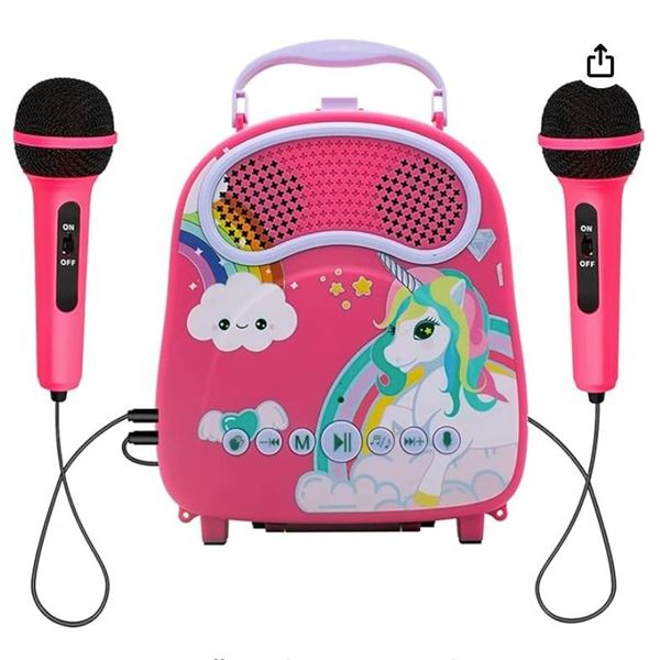 Kids Karaoke Machine with 2 MicrophonesÂ  Bluetooth Karaoke Toy for Singing Portable Children Karaok